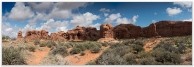 3 images blended into one panorama, Arches NP.