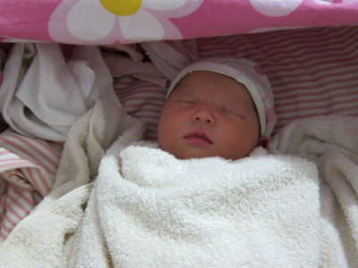 Definitely has mama's eyes and papa's nose