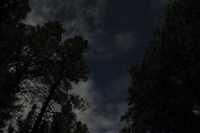 Stars between the breaks in the clouds