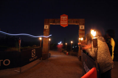 Runner headlamps trailing into the transition area