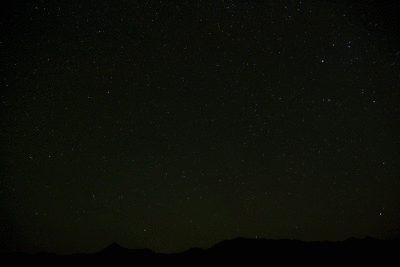 Polaris left and slightly up from center.  The sky seems to revolve around it over the course of about 30 minutes