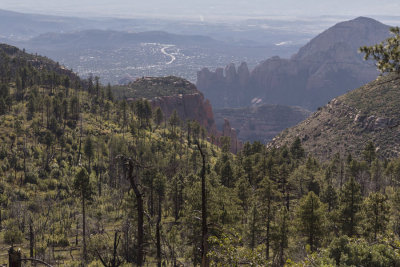Backlit view towards town of Sedona