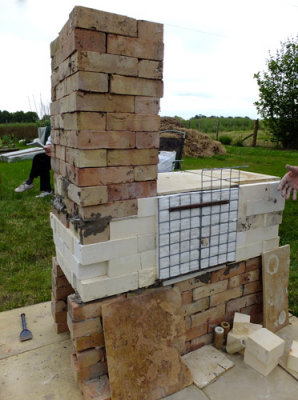 Side view showing kiln door 