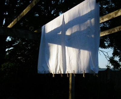 Makeshift Sunshade at dusk 