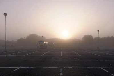 Sunrise on a foggy morning 
