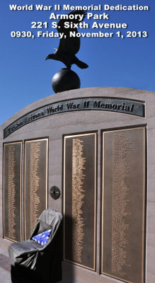 WORLD WAR II MEMORIAL DEDICATION - FRIDAY, NOVEMBER 1, 2013, 0930