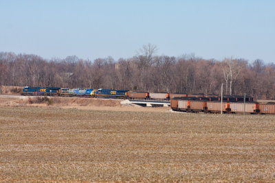 Loaded coal train U 100 waits to get on the main from the Hazelton spur