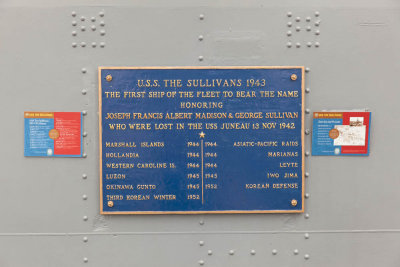 Plaque on USS The Sullivans
