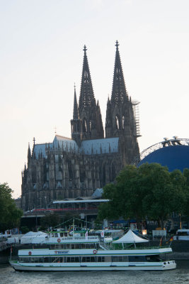 Cruising past the Cathedral in Cologne, Germany