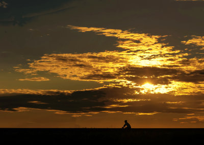 Sunset and Biker