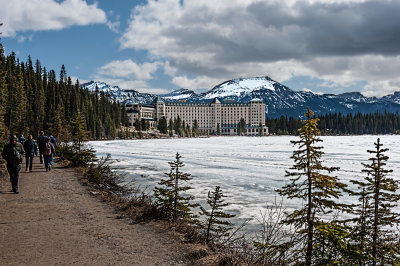 View of Chateau Lake Louise from Trail