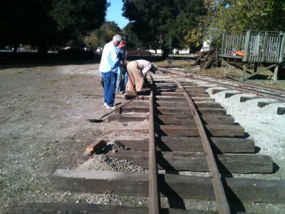Newly laid unballasted track 