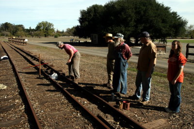 Working on the third rail at Deer Park Siding