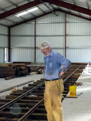 Laying Track inside the carbarn on a hot day