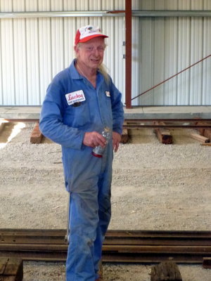 Laying Track inside the carbarn on a hot day