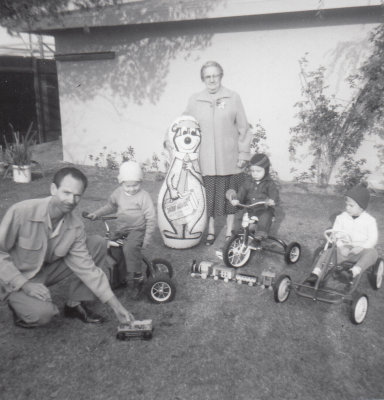 Grandma Hurd with her three grandchildren 