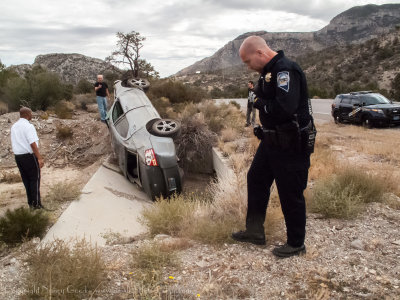 Car Wreck up on Mountain Springs Pass - October 18, 2014