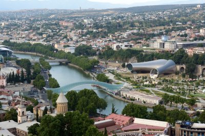 Partial city view and the Mtkvari River