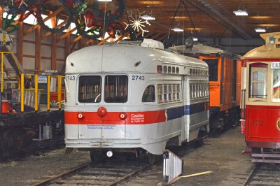 The Philadelphia PCC car that is to be repainted into an older scheme