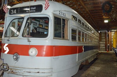 The non entry side of the Philadelphia PCC car