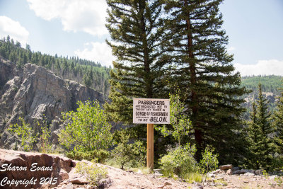 Sign as the train enters the gorge