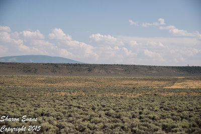 Looking across the high desert to where the rail line came down the bluff