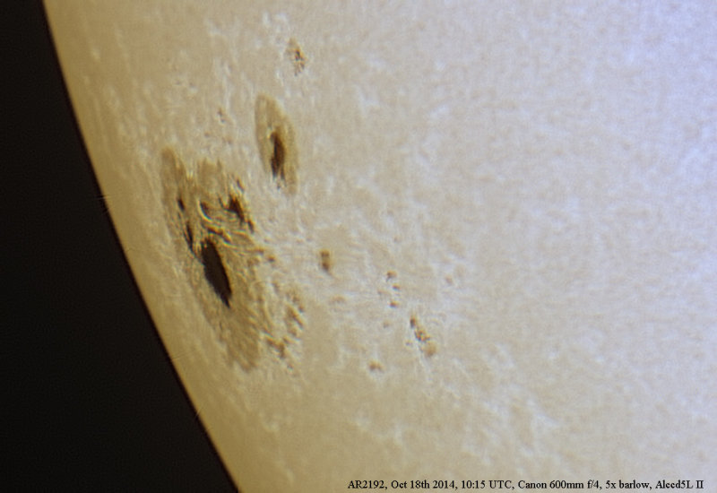 Sunspot AR2192 18 Oct 2014