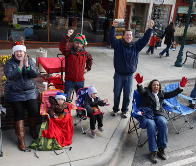 P1110857 Lots of smiles for us along the Holiday Parade route