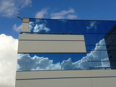reflected in the building where I work...