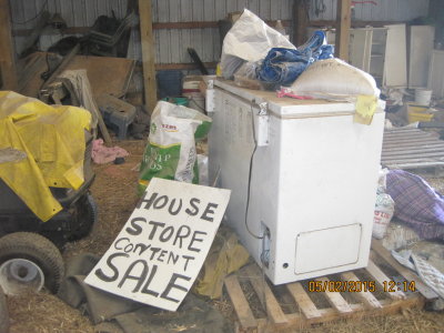 Junk Left in Implement Shed and Store Signs