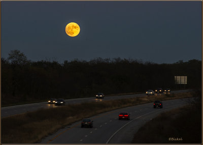 Super Moon Over the Interstate