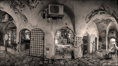 Panorama of some shops in the old city