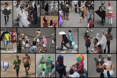 Some of the particpants in Tel Aviv's street party  purim 2016