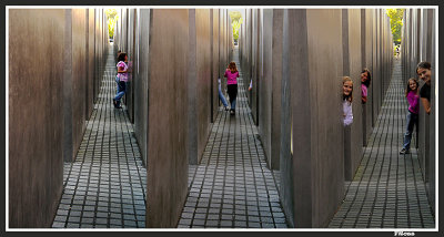 Denkmal in Berlin where Jewish Spansh Children were playing hide and seek.