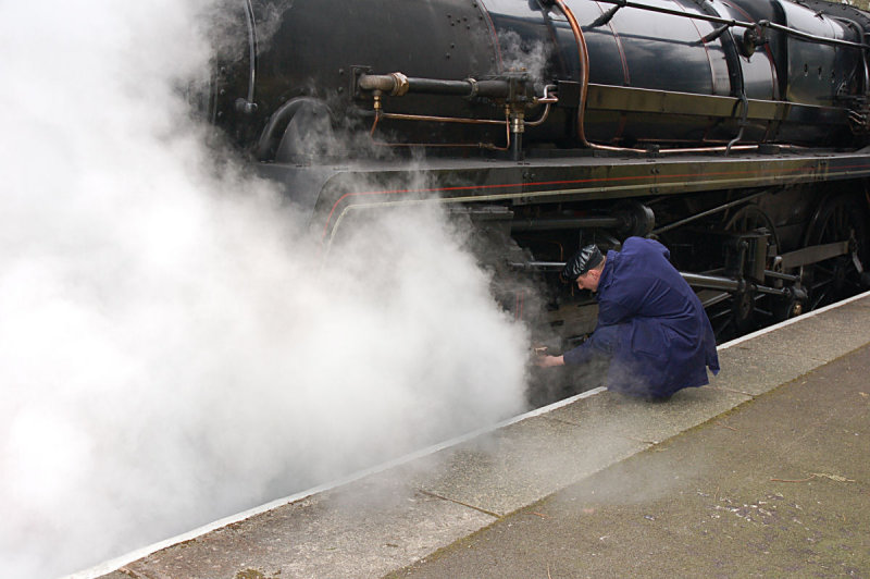 Checking the steam.