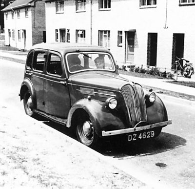 DZ4629 a 1937 Standard 10 outside 76 Shackelton Crescent NI circa 1956.