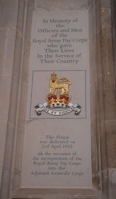 WC010 A dedication to the Royal Army Pay Corps.