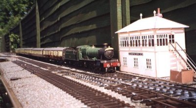 Cambrian Coast Express passing Welshampton.Signal Box