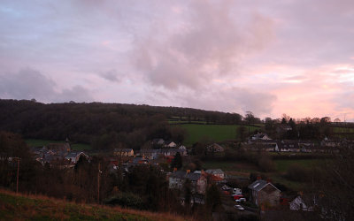 The village view at dusk.