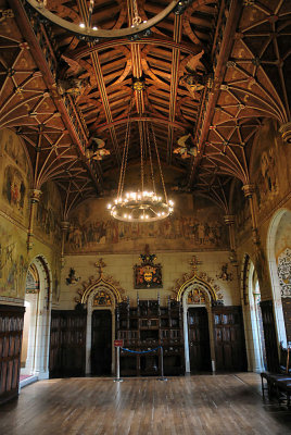 CC023. The great hall, showing the ornate ceiling.