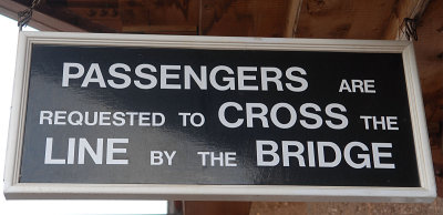 Sign on the new bridge at Williton.
