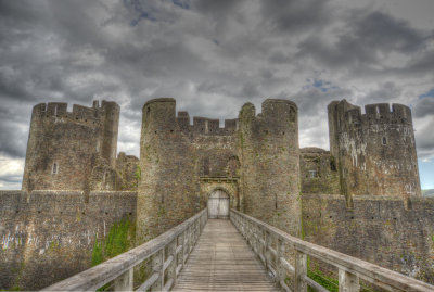 Rear entrance to Caerphilly Castle.