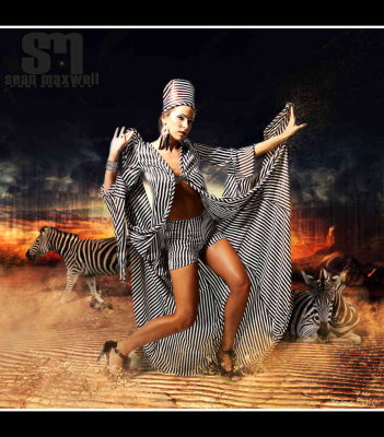 Fashion Photography - Designers Clothing with Zebras Concept 