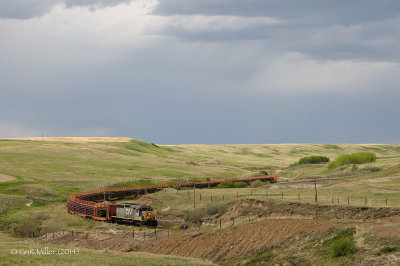 Loaded Rail Train 921 (Second) Westbound Drumheller, AB
