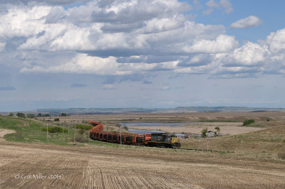 Loaded Rail Train 921 (Second) Westbound Dinosaur Junction, AB