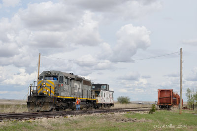 Emty Rail Train 921 (Second and Third) Eastbound Dinosaur Junction, AB