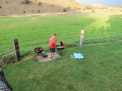Hoeing the grill...lol