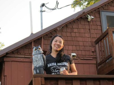 Amy chillin' with the owl