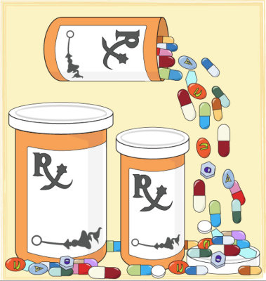 jumble of pills