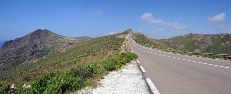Panoramic view with the Algerian coastal road